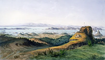 Panorama von Rio de Janeiro, Brasilien, graviert von Theodore du Moncel ca. 1860